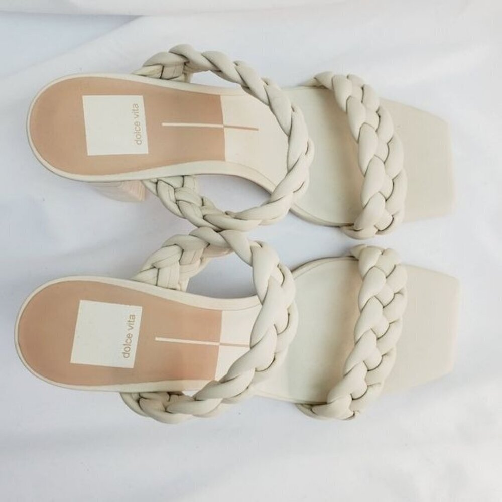 Dolce Vita Braided Strappy Slip On Block Heel with Embossed Snake Skin size 7 - Picture 3 of 5